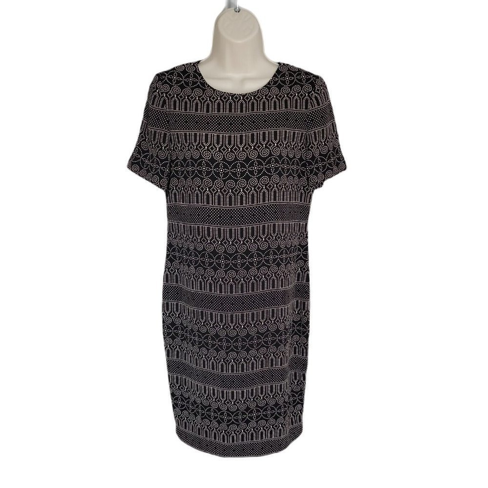 Liz Claiborne Vintage Cute Classy Dress ~ Sz 4 ~ Black & Beige ~ Knee Length